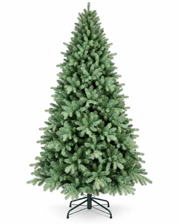4 ft Unlit Artificial Christmas Tree, Full Blue Green PE/PVC Foliage, 475 Tips, Hinged Branches and Metal Stand for Home or Office