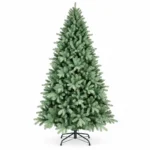 5 ft Unlit Artificial Christmas Tree, Full Blue Green PE/PVC Foliage, 854 Tips, Hinged Branches and Metal Stand for Holiday Decorating