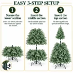 7 ft Unlit Artificial Christmas Tree, Full Blue Green PE/PVC Foliage, 1,845 Tips, Hinged Branches and Metal Stand for Holiday Home Decor