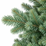 7 ft Unlit Artificial Christmas Tree, Full Blue Green PE/PVC Foliage, 1,845 Tips, Hinged Branches and Metal Stand for Holiday Home Decor