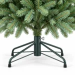 7 ft Unlit Artificial Christmas Tree, Full Blue Green PE/PVC Foliage, 1,845 Tips, Hinged Branches and Metal Stand for Holiday Home Decor