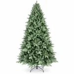7.5 ft Unlit Artificial Christmas Tree, Full Blue Green PE/PVC Foliage, 2,148 Tips, Hinged Branches and Metal Stand for Holiday Decor