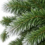 6 ft Pre-Lit Artificial Christmas Tree, 380 Warm White LED Lights, 1,264 PE/PVC Branch Tips, Hinged 3-Section Design with Metal Stand