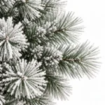 2 ft Flocked Artificial Tabletop Christmas Tree, 154 Branch Tips, Unlit Snowy Foliage and Burlap Wrapped Base for Rustic Centerpieces