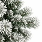 2 ft Flocked Artificial Tabletop Christmas Tree, Unlit Mini Tree with 68 Branch Tips and Burlap Wrapped Base for Rustic Holiday Decor