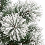 2 ft Flocked Artificial Tabletop Christmas Tree, 99 Branch Tips, Unlit Snowy Mini Tree with Burlap Base for Console and Holiday Decor
