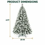 4 ft Flocked Artificial Christmas Tree, 350 Tips