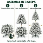 4 ft Flocked Artificial Christmas Tree, 350 Tips