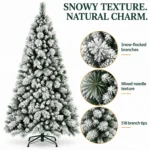 5 ft Flocked Artificial Christmas Tree, 518 Tips
