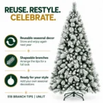 5 ft Flocked Artificial Christmas Tree, 518 Tips