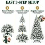 5 ft Flocked Artificial Christmas Tree, 518 Tips