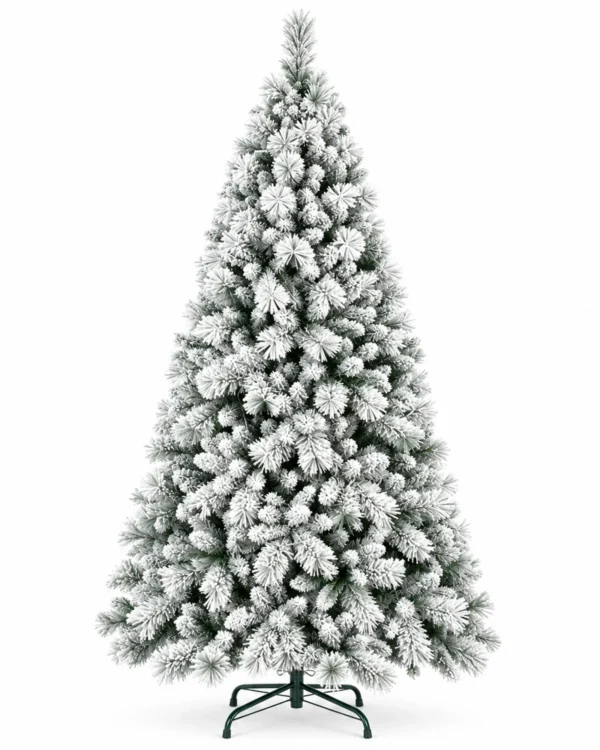 6 ft Flocked Artificial Christmas Tree, 752 Tips