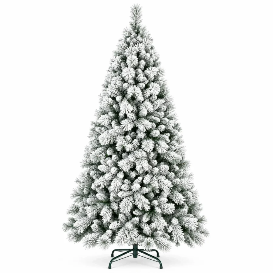 6 ft Flocked Artificial Christmas Tree, 752 Tips