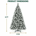 6 ft Flocked Artificial Christmas Tree, 752 Tips