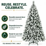 6 ft Flocked Artificial Christmas Tree, 752 Tips
