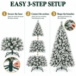 6 ft Flocked Artificial Christmas Tree, 752 Tips