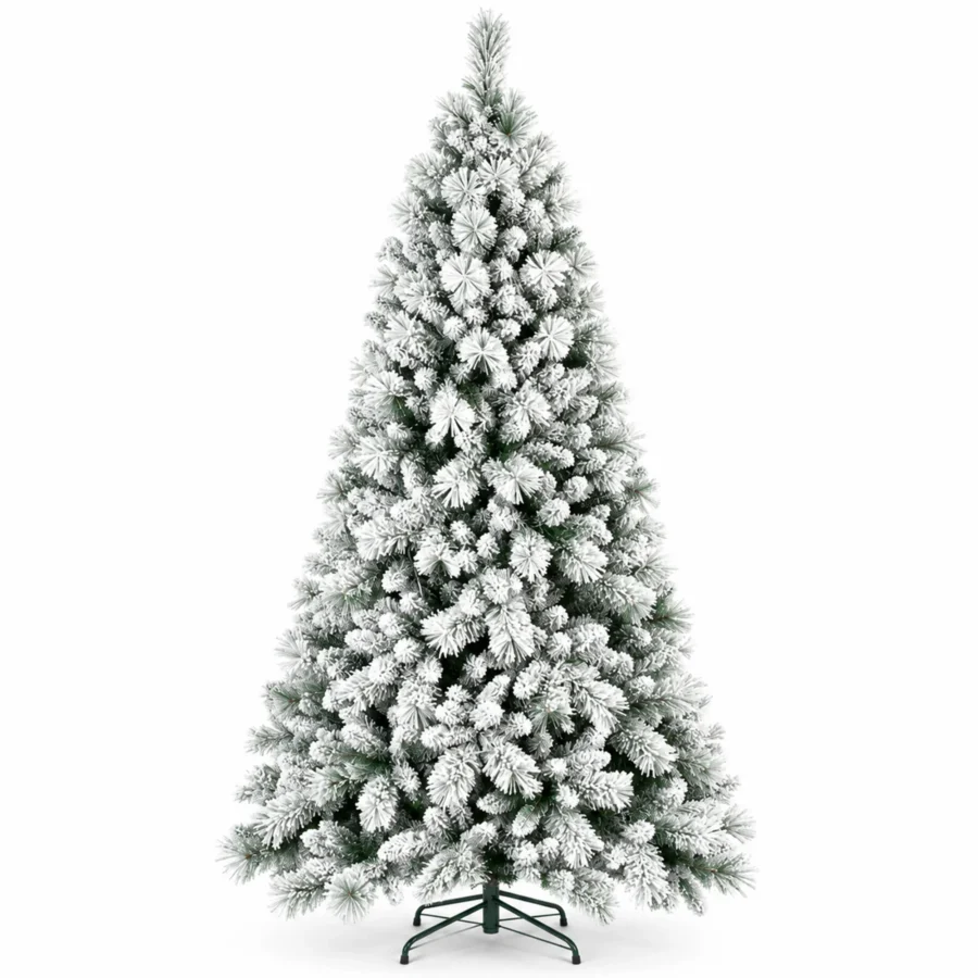 7 ft Flocked Artificial Christmas Tree, 1060 Tips