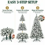 7 ft Flocked Artificial Christmas Tree, 1060 Tips