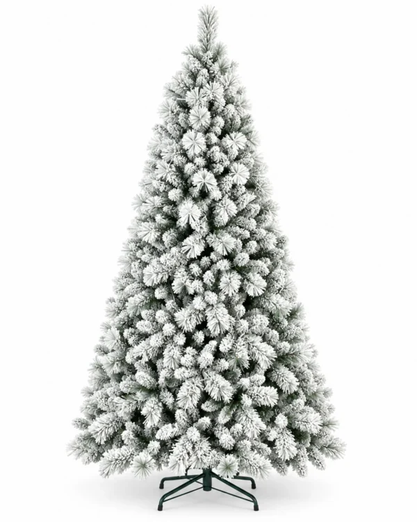 7.5 ft Flocked Artificial Christmas Tree, 1252 Tips