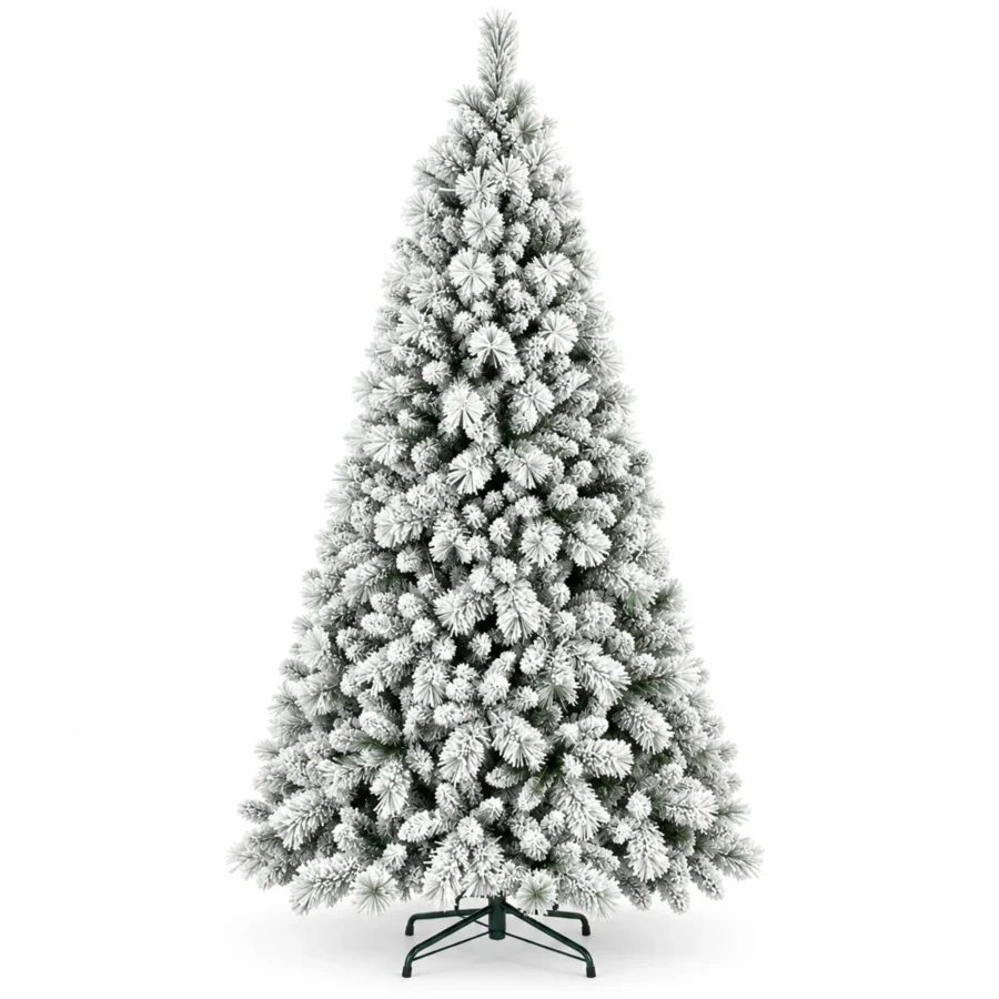 7.5 ft Flocked Artificial Christmas Tree, 1252 Tips
