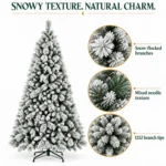 7.5 ft Flocked Artificial Christmas Tree, 1252 Tips