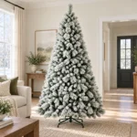 7.5 ft Flocked Artificial Christmas Tree, 1252 Tips