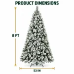 8 ft Flocked Artificial Christmas Tree, 1445 Tips