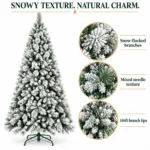 8 ft Flocked Artificial Christmas Tree, 1445 Tips