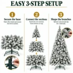 8 ft Flocked Artificial Christmas Tree, 1445 Tips