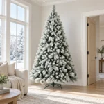 8 ft Flocked Artificial Christmas Tree, 1445 Tips