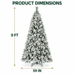 9 ft Flocked Artificial Christmas Tree, 1964 Tips