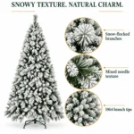 9 ft Flocked Artificial Christmas Tree, 1964 Tips