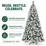 9 ft Flocked Artificial Christmas Tree, 1964 Tips