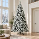 9 ft Flocked Artificial Christmas Tree, 1964 Tips