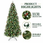 5 ft Artificial Christmas Tree, 1131 Tips