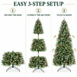 5 ft Artificial Christmas Tree, 1131 Tips