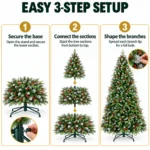 7 ft Artificial Christmas Tree, 2178 Tips