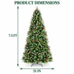 7.5 ft Artificial Christmas Tree, 2514 Tips