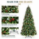 7.5 ft Artificial Christmas Tree, 2514 Tips