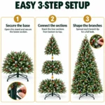 8 ft Artificial Christmas Tree, 2850 Tips
