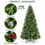 9 ft Artificial Christmas Tree, 3750 Tips