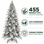 4 ft Flocked Artificial Christmas Tree, 455 Tips