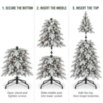 4 ft Flocked Artificial Christmas Tree, 455 Tips