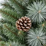 2.5 ft Unlit Artificial Tabletop Christmas Tree with 9 Pinecones, 86 Mixed PVC and Needle Tips, Green Foliage and Rustic Wrapped Base