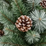 3 ft Unlit Artificial Christmas Tree with 16 Pinecones, 142 Mixed PVC and Needle Tips, Green Foliage and Rustic Wrapped Base