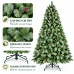 7 ft Artificial Christmas Tree, 1348 Tips