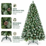 8 ft Artificial Christmas Tree, 1858 Tips