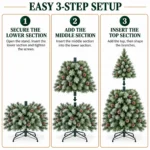 8 ft Artificial Christmas Tree, 1858 Tips