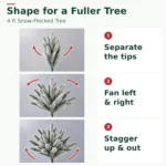 4 ft Flocked Artificial Christmas Tree, 100 Dual Color Lights