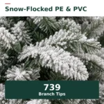 4 ft Flocked Artificial Christmas Tree, 100 Dual Color Lights